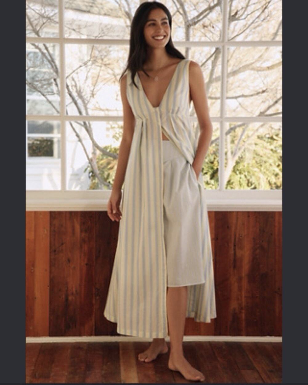 Anthropologie Lyrebird Longline Vest Button Front Sleep Dress M